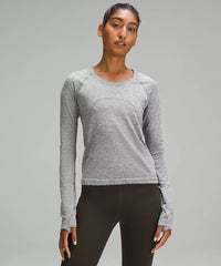 lululemon Swiftly Tech Long-Sleeve Shirt 2.0 *Waist Length - SLATE / WHITE
