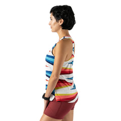 rabbit Race Pace Tank - VAPOROUS GRAY STRIPE