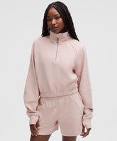 lululemon Scuba Cropped Funnel-Neck Half Zip *Waffle - HEATHERED MINK BERRY