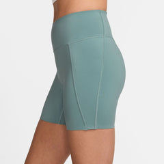 Nike Universa Medium-Support High-Waisted 5" Biker Shorts with Pockets - BLACK / ANTHRACITE / DARK SMOKE GREY