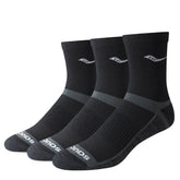 Saucony Inferno Cushion Mid-Crew Socks - 3 Pack - BLACK