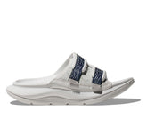 HOKA Ora Luxe Recovery Slide - WHITE / BELLWETHER BLUE