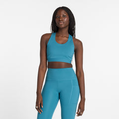 New Balance Sleek Medium Support Pocket Sports Bra - TERRARIUM