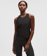 lululemon Zoned Ventillation Cropped Running Tank - BLACK