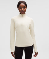lululemon Waffle-Knit Half-Zip Long Sleeve - LIGHT IVORY