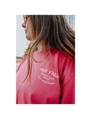 Fleet Feet 'Hey Y'all' Long Sleeve - COMMUNITY COLLECTION -- VINTAGE RED