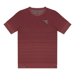 Diadora Short Sleeve Stratouno T-Shirt - MAROON BANNER