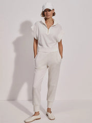 Varley Fulton Cropped Half Zip Knit - SNOW WHITE