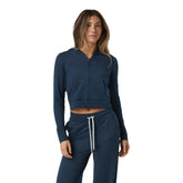 Vuori Halo Mini Full-Zip Hoodie - BLUE COAST HEATHER