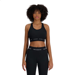 New Balance NB Sleek Medium Support Sports Bra - BLACK