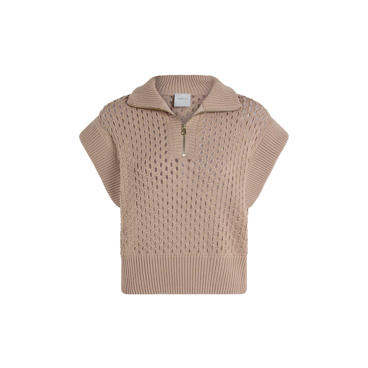 Varley Gaines Half Zip Knit - LIGHT TAUPE