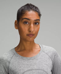 lululemon Swiftly Tech Long-Sleeve Shirt 2.0 *Waist Length - SLATE / WHITE