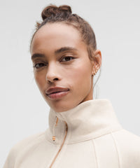 lululemon Scuba Oversized Funnel-Neck Half-Zip *Long - HEATHERED LIGHT IVORY / GOLD