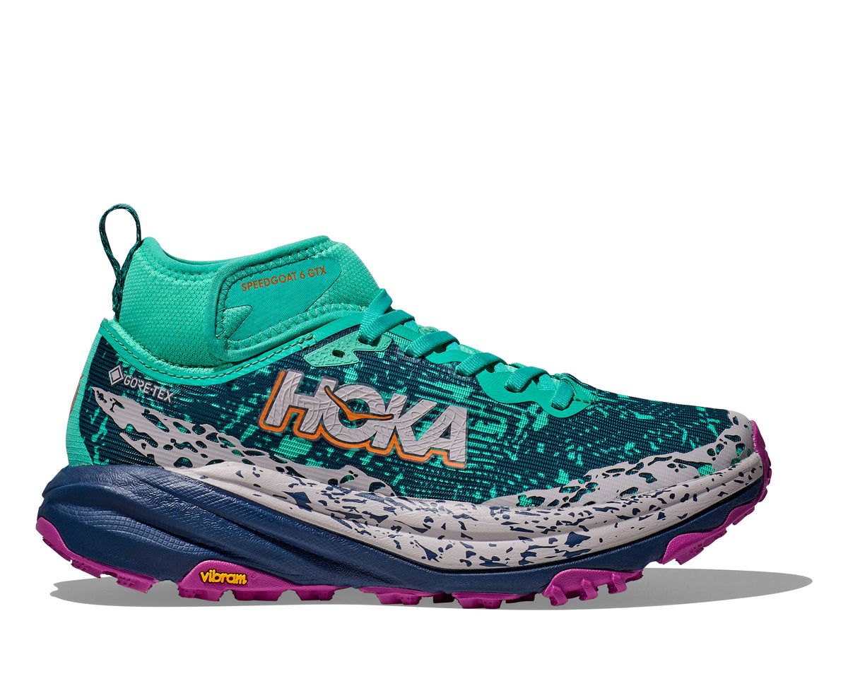 HOKA Speedgoat 6 Mid GTX - ELECTRIC AQUA / MIDNIGHT