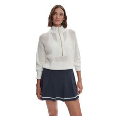 Varley Aurora Half Zip Knit - WHITE