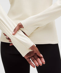 lululemon Waffle-Knit Half-Zip Long Sleeve - LIGHT IVORY
