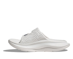 HOKA Ora Luxe Recovery Slide - WHITE / BELLWETHER BLUE