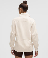 lululemon Scuba Oversized Funnel-Neck Half-Zip *Long - HEATHERED LIGHT IVORY / GOLD