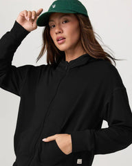 Vuori Halo Modern Full Zip Hoodie - TRUE BLACK