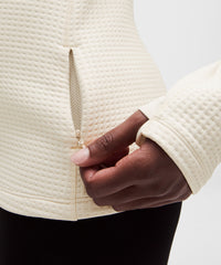 lululemon Waffle-Knit Half-Zip Long Sleeve - LIGHT IVORY