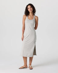 Vuori Halo Racer Dress - ECRU HEATHER