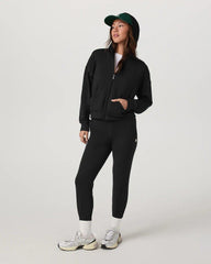 Vuori Halo Modern Full Zip Hoodie - TRUE BLACK