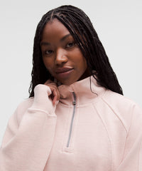 lululemon Scuba Cropped Funnel-Neck Half Zip *Waffle - HEATHERED MINK BERRY