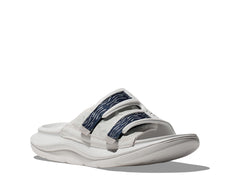HOKA Ora Luxe Recovery Slide - WHITE / BELLWETHER BLUE