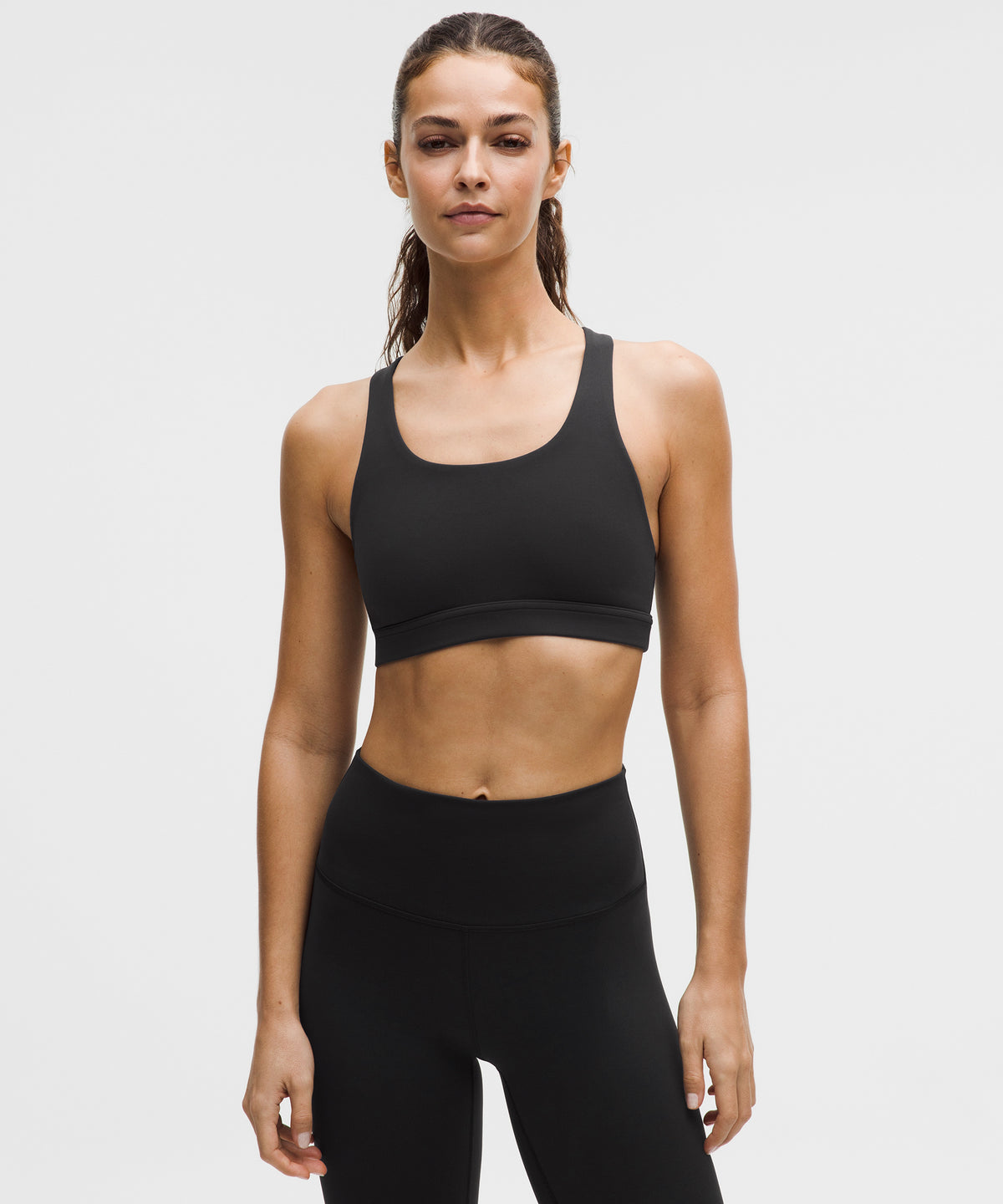lululemon Wunder Train Mesh-Back Bra - BLACK