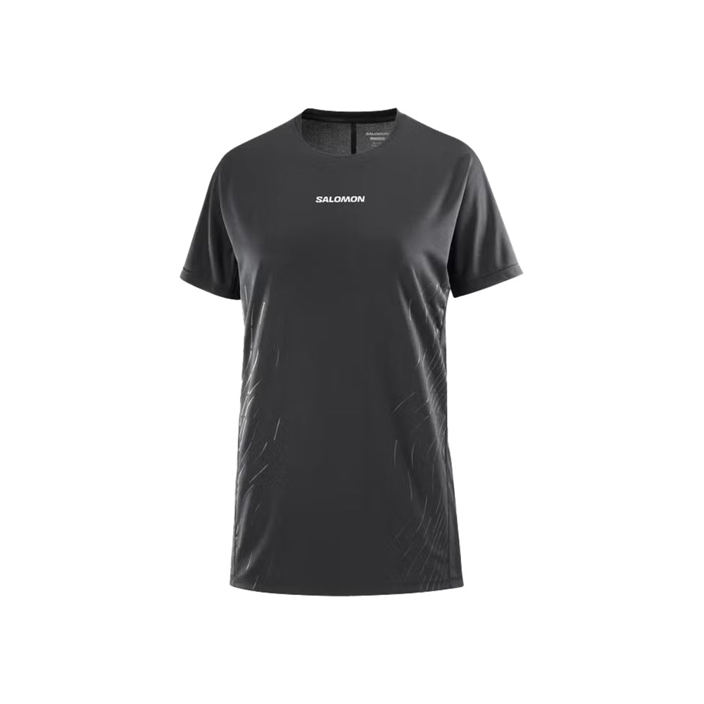 Salomon Sense Aero Short Sleeve GFX - DEEP BLACK  /  BLACK BEAUTY