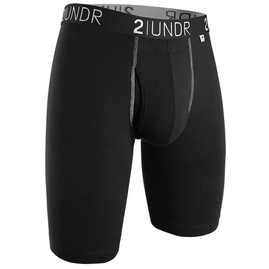 2UNDR Swing Shift Boxer - Long Leg - BLACK / GREY