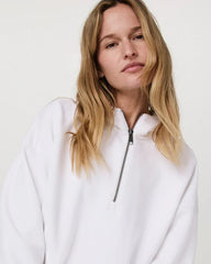 Vuori Restore Relaxed Half Zip Hoodie - WHITE